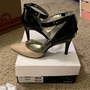 Blush and Black Patent Heels